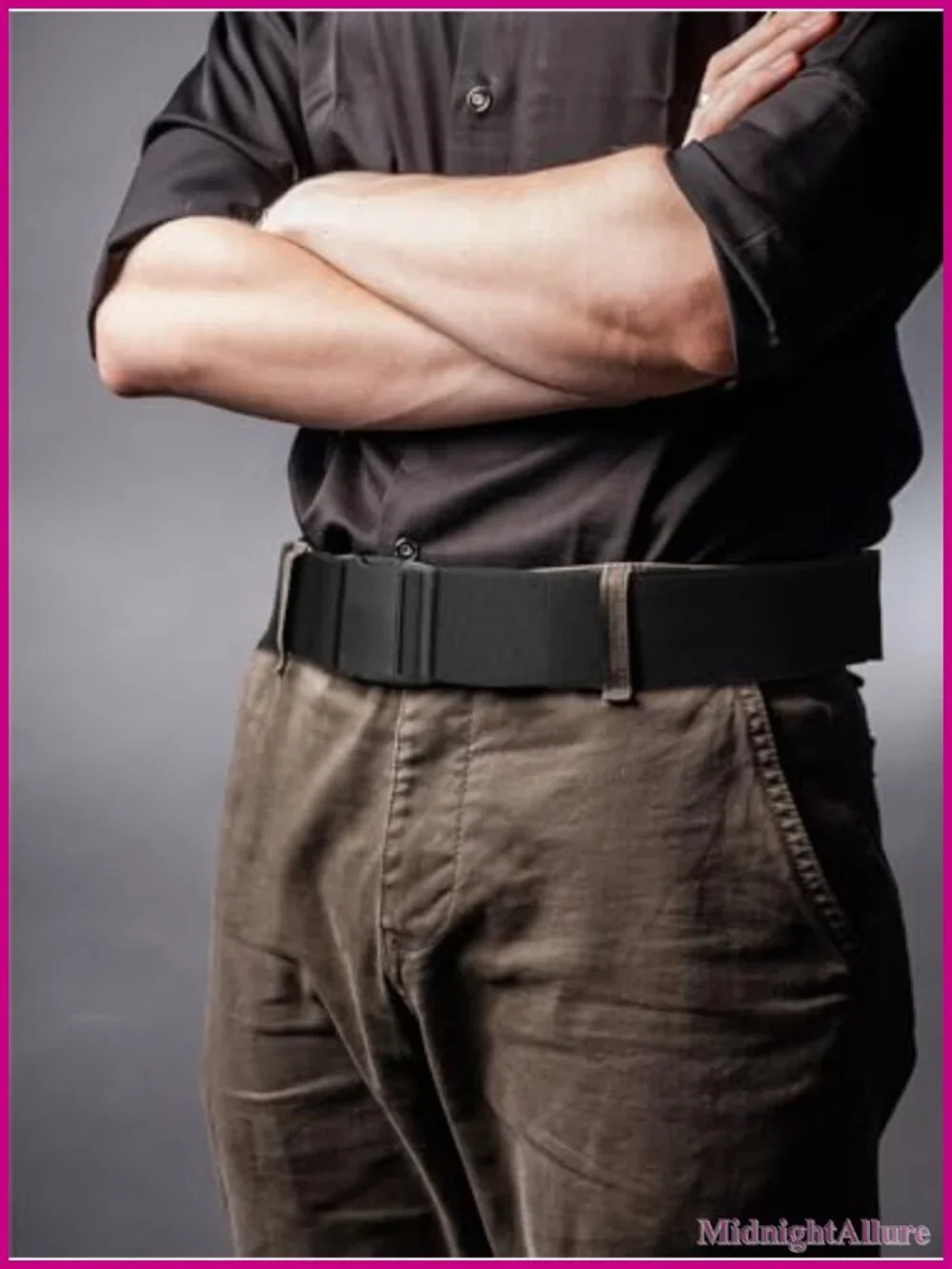 Unisex Elastic Stretch Belt 2 Pack Non Metal Buckle Adjustable